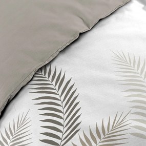 Biele/taupe bavlnené obliečky na dvojlôžko/predĺžené 240x220 cm Goyave – douceur d'intérieur