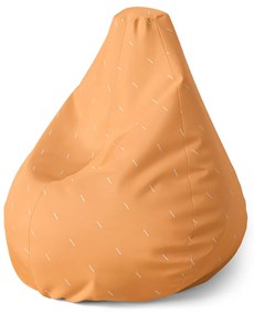 Sablio Sedací vak Pear Biele čiarky na oranžovej - 70 x 95 x 15 cm