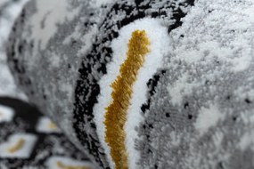 Dywany Łuszczów, Kusový koberec Gloss 528A 58 3D mramor ivory/black, 80x150, šedá, kancelária