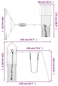Vonkajšia súprava na hranie impregnovaná borovica