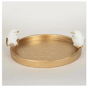 Stolná dekorácia tanier s vtáčikmi 9,5x28x30,9 cm