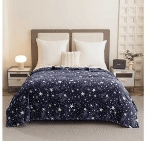 Mikroplyšová deka STARLIGHT, tmavomodrá Rozmer: 200 x 220 cm