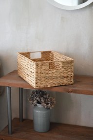 Policový kôš LANTA, vodný hyacint, šírka 34 cm, natur