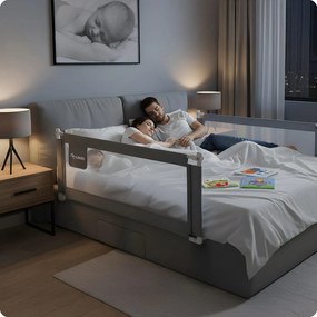 Bezpečnostná zábrana k posteli 180 cm Nukido NK-227 - sivá