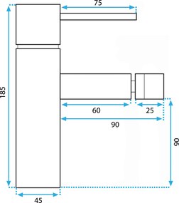 Rea Tess, bidetová batéria h-185, zlatá matná, REA-B7010