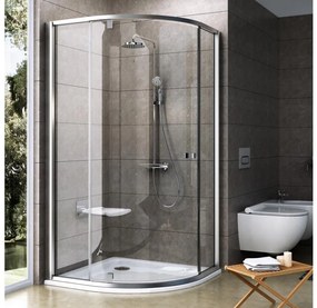 Ravak 37677U00Z1 - trojdielny štvrťkruhový sprchový kút PIVOT 90x90 cm satin