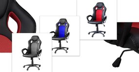 Gamer stolička Basic s farebnou opierkou, modrá