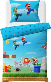 TipTrade Bavlnené obliečky 140x200 + 70x90 cm - Super Mario Bros