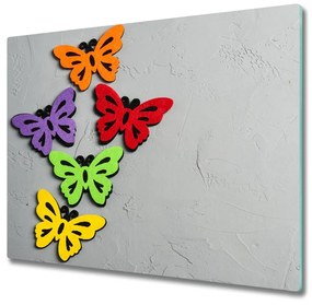 Sklenená doska na krájanie Farebné motýle 60x52 cm