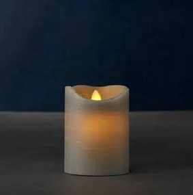 Vosková LED sviečka Sara, 10 cm, sivá