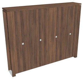 Vysoká šatníková skriňa Verno+ 260 x 46 x 210 cm, orech