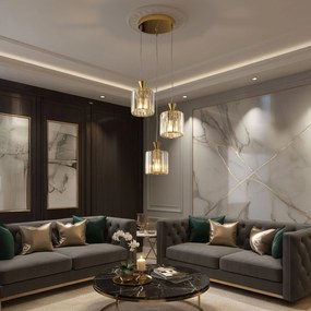 Toolight Toolight, závesné svietidlo 3xE27, EBT026-3CP, zlatá, OSW-01226