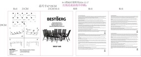 Záhradný jedálenský set 8+1 BestBerg BBGF-54B / čierna