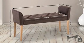 Lavica Cleopatra Chaiselongue látka, nohy antik svetlé - Hnedá