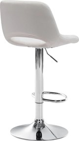 Barová stolička Camden - zamat, chróm rám - Krémová