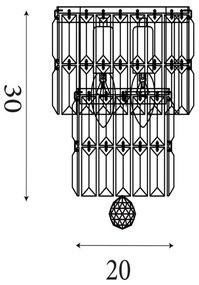 Searchlight 61321-2AB - Nástenné svietidlo EMPIRE 2xE14/7W/230V IP44