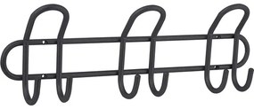 Vešiaková lišta 3 dvojháky 400 mm matná čierna