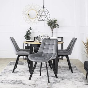 PROXIMA.store - Čalúnená jedálenska stolička RICK FARBA: sivá, MATERIÁL: zamat