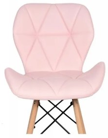 Jedálenská kožená stolička ružová