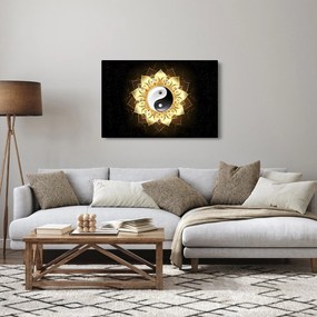 Obraz - Zlatý Yin-Yang (90x60 cm)