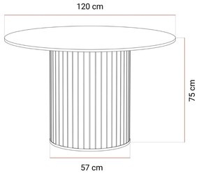 OKRÚHLY JEDÁLENSKÝ STÔL LANDRY KAŠMÍR 120 cm