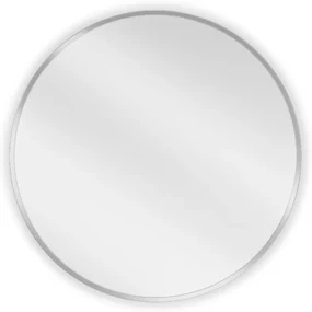 Mexen Loft, okrúhle kúpeľňové zrkadlo 60 cm, farba rámu brúsená oceľ, 9850-060-060-000-10