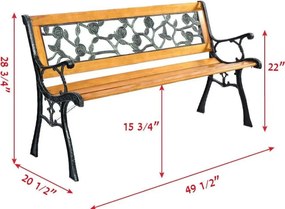 Lean Drevená záhradná lavička s kovovou konštrukciou