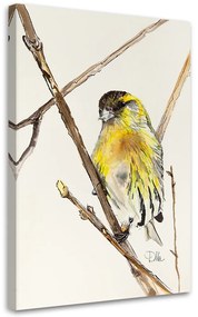 Gario Obraz na plátne Žltý zvedavý vták - Dorota Martyńska Rozmery: 40 x 60 cm
