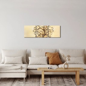 Obraz - Strom života (s hodinami) (90x30 cm)