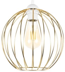 Luster na lanku MATT 3xE27/60W/230V pavúk biela/zlatá