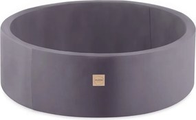 Suchý bazén pre deti zamatový 90 x 30 + 200 loptičiek - šedý