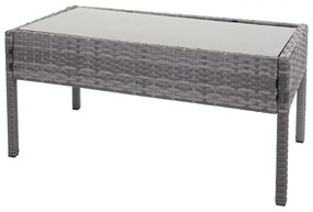 Záhradná súprava 2 kresiel, pohovky a stolíka HWC-F56 - sivá, vankúše tmavosivá