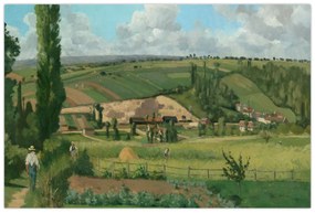 Obraz - Camille Pissarro, Landscape at Les Pâtis, Pontoise, reprodukcia (90x60 cm)