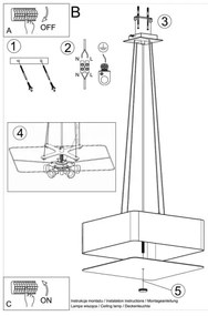 Sollux SL.0774 - Luster na lanku LOKKO 5xE27/60W/230V 45 cm čierna