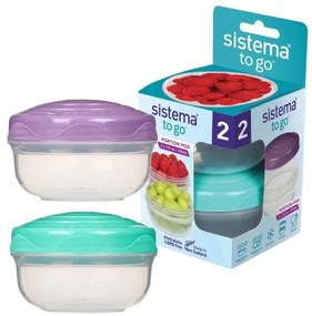 SISTEMA Mini 2 krabičky na desiatu, 2 x 210ml SISTEMA, mix farieb