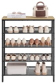 Botník TAYLOR ARTISAN s čiernou konštrukciou, 4 police