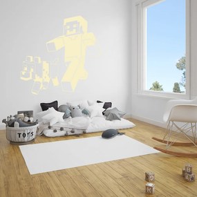 Veselá Stena Samolepka Minecraft so psom Farba: béžová, Veľkosť: 40 x 38 cm