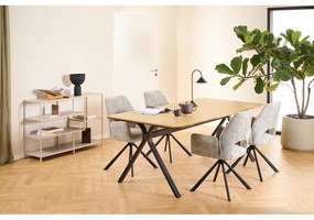 Svetlosivé čalúnené jedálenské kreslo s podrúčkami Graham – Actona