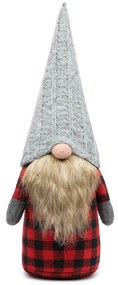 Vianočný škriatok 055 - 40 cm sivý/červený