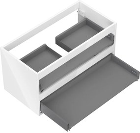 Mexen Box-A, závesná skrinka 90 cm, 2 zásuvky, biela lesklá, 91AX0-0900-470-2-00