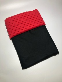 Deka Čierna/minky červená 100x75 cm