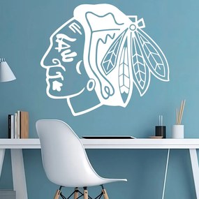Veselá Stena Samolepka Hokejový tím Chicago Blackhawks Farba: bílá, Veľkosť: 40 x 34 cm
