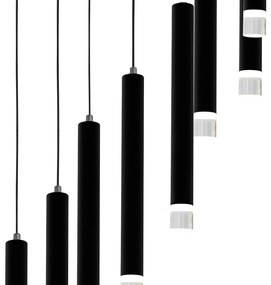 Závesné svietidlo Carbon, 12x biele kovové tienidlo, b