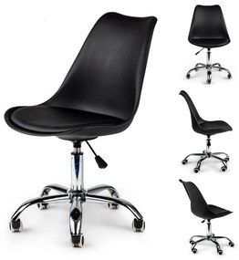 ModernHome Kancelárska otočná stolička s vankúšom - čierna