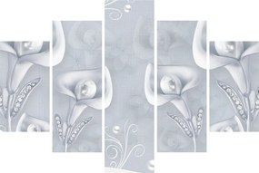 Obraz - Perlové kvety (150x105 cm)