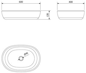 Čierne/modré keramické umývadlo 60x40 cm Priori – Sapho