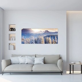 Obraz - Horská krajina v zime (120x50 cm)