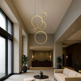 Závesné LED svietidlo Saturno, 5x LED 100w, 4000k, g
