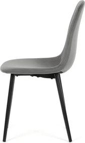 Jedálenská stolička zamatová, sivá CT-V2971 GREY4