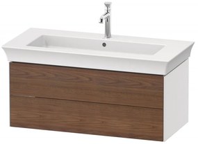 DURAVIT White Tulip závesná skrinka pod umývadlo, 2 zásuvky, 984 x 458 x 410 mm, americký orech masív/biela vysoký lesk, WT434207785